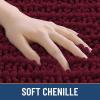 image:imageSmiry Bathroom Toilet Rugs U Shaped 24x20 Extra Soft Absorbent Non Slip Rubber Backing Chenille Contour Bath Rugs for Toilet Machine Washable Contoured Bath Mats Navy BlueBurgundy