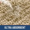 image:imageSmiry Bathroom Toilet Rugs U Shaped 24x20 Extra Soft Absorbent Non Slip Rubber Backing Chenille Contour Bath Rugs for Toilet Machine Washable Contoured Bath Mats Navy BlueBeige