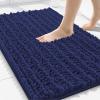 image:imageSmiry Bathroom Toilet Rugs U Shaped 24x20 Extra Soft Absorbent Non Slip Rubber Backing Chenille Contour Bath Rugs for Toilet Machine Washable Contoured Bath Mats Navy BlueDeep Blue