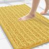 image:imageSmiry Bathroom Toilet Rugs U Shaped 24x20 Extra Soft Absorbent Non Slip Rubber Backing Chenille Contour Bath Rugs for Toilet Machine Washable Contoured Bath Mats Navy BlueYellow