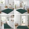 image:imageSmiry Bathroom Toilet Rugs U Shaped 24x20 Extra Soft Absorbent Non Slip Rubber Backing Chenille Contour Bath Rugs for Toilet Machine Washable Contoured Bath Mats Navy BlueGreen