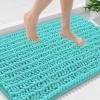 image:imageSmiry Bathroom Toilet Rugs U Shaped 24x20 Extra Soft Absorbent Non Slip Rubber Backing Chenille Contour Bath Rugs for Toilet Machine Washable Contoured Bath Mats Navy BlueTurquoise