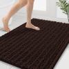image:imageSmiry Bathroom Toilet Rugs U Shaped 24x20 Extra Soft Absorbent Non Slip Rubber Backing Chenille Contour Bath Rugs for Toilet Machine Washable Contoured Bath Mats Navy BlueBrown