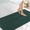 image:imageSmiry Bathroom Toilet Rugs U Shaped 24x20 Extra Soft Absorbent Non Slip Rubber Backing Chenille Contour Bath Rugs for Toilet Machine Washable Contoured Bath Mats Navy BlueGreen