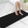 image:imageSmiry Bathroom Toilet Rugs U Shaped 24x20 Extra Soft Absorbent Non Slip Rubber Backing Chenille Contour Bath Rugs for Toilet Machine Washable Contoured Bath Mats Navy BlueBlack