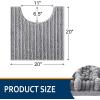 image:imageSmiry Bathroom Toilet Rugs U Shaped 24x20 Extra Soft Absorbent Non Slip Rubber Backing Chenille Contour Bath Rugs for Toilet Machine Washable Contoured Bath Mats Navy BlueGrey