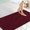image:imageSmiry Bathroom Toilet Rugs U Shaped 24x20 Extra Soft Absorbent Non Slip Rubber Backing Chenille Contour Bath Rugs for Toilet Machine Washable Contoured Bath Mats Navy BlueBurgundy