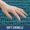 image:imageSmiry Bathroom Toilet Rugs U Shaped 24x20 Extra Soft Absorbent Non Slip Rubber Backing Chenille Contour Bath Rugs for Toilet Machine Washable Contoured Bath Mats Navy BlueLake Blue