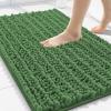 image:imageSmiry Bathroom Toilet Rugs U Shaped 24x20 Extra Soft Absorbent Non Slip Rubber Backing Chenille Contour Bath Rugs for Toilet Machine Washable Contoured Bath Mats Navy BlueOlive Green