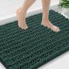 image:imageSmiry Bathroom Toilet Rugs U Shaped 24x20 Extra Soft Absorbent Non Slip Rubber Backing Chenille Contour Bath Rugs for Toilet Machine Washable Contoured Bath Mats Navy BlueGreen