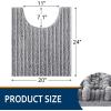 image:imageSmiry Bathroom Toilet Rugs U Shaped 24x20 Extra Soft Absorbent Non Slip Rubber Backing Chenille Contour Bath Rugs for Toilet Machine Washable Contoured Bath Mats Navy BlueGrey