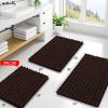 image:imageSmiry Bathroom Toilet Rugs U Shaped 24x20 Extra Soft Absorbent Non Slip Rubber Backing Chenille Contour Bath Rugs for Toilet Machine Washable Contoured Bath Mats Navy BlueBrown