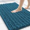 image:imageSmiry Bathroom Toilet Rugs U Shaped 24x20 Extra Soft Absorbent Non Slip Rubber Backing Chenille Contour Bath Rugs for Toilet Machine Washable Contoured Bath Mats Navy BluePeacock Blue