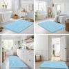 image:imageSmiry Bathroom Toilet Rugs U Shaped 24x20 Extra Soft Absorbent Non Slip Rubber Backing Chenille Contour Bath Rugs for Toilet Machine Washable Contoured Bath Mats Navy BlueSky Blue