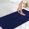 image:imageSmiry Bathroom Toilet Rugs U Shaped 24x20 Extra Soft Absorbent Non Slip Rubber Backing Chenille Contour Bath Rugs for Toilet Machine Washable Contoured Bath Mats Navy BlueNavy Blue