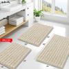 image:imageSmiry Bathroom Toilet Rugs U Shaped 24x20 Extra Soft Absorbent Non Slip Rubber Backing Chenille Contour Bath Rugs for Toilet Machine Washable Contoured Bath Mats Navy BlueSand