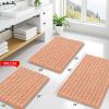 image:imageSmiry Bathroom Toilet Rugs U Shaped 24x20 Extra Soft Absorbent Non Slip Rubber Backing Chenille Contour Bath Rugs for Toilet Machine Washable Contoured Bath Mats Navy BluePeach