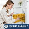 image:imageSmiry Bathroom Toilet Rugs U Shaped 24x20 Extra Soft Absorbent Non Slip Rubber Backing Chenille Contour Bath Rugs for Toilet Machine Washable Contoured Bath Mats Navy BlueGolden Yellow
