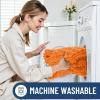 image:imageSmiry Bathroom Toilet Rugs U Shaped 24x20 Extra Soft Absorbent Non Slip Rubber Backing Chenille Contour Bath Rugs for Toilet Machine Washable Contoured Bath Mats Navy BlueOrange