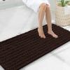 image:imageSmiry Bathroom Toilet Rugs U Shaped 24x20 Extra Soft Absorbent Non Slip Rubber Backing Chenille Contour Bath Rugs for Toilet Machine Washable Contoured Bath Mats Navy BlueBrown