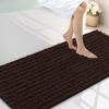 image:imageSmiry Bathroom Toilet Rugs U Shaped 24x20 Extra Soft Absorbent Non Slip Rubber Backing Chenille Contour Bath Rugs for Toilet Machine Washable Contoured Bath Mats Navy BlueBrown