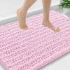 image:imageSmiry Bathroom Toilet Rugs U Shaped 24x20 Extra Soft Absorbent Non Slip Rubber Backing Chenille Contour Bath Rugs for Toilet Machine Washable Contoured Bath Mats Navy BluePink