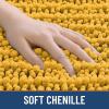 image:imageSmiry Bathroom Toilet Rugs U Shaped 24x20 Extra Soft Absorbent Non Slip Rubber Backing Chenille Contour Bath Rugs for Toilet Machine Washable Contoured Bath Mats Navy BlueGolden Yellow