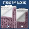 image:imageSmiry Bathroom Toilet Rugs U Shaped 24x20 Extra Soft Absorbent Non Slip Rubber Backing Chenille Contour Bath Rugs for Toilet Machine Washable Contoured Bath Mats Navy BlueDeep Plum