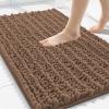 image:imageSmiry Bathroom Toilet Rugs U Shaped 24x20 Extra Soft Absorbent Non Slip Rubber Backing Chenille Contour Bath Rugs for Toilet Machine Washable Contoured Bath Mats Navy BlueMocha