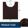 image:imageSmiry Bathroom Toilet Rugs U Shaped 24x20 Extra Soft Absorbent Non Slip Rubber Backing Chenille Contour Bath Rugs for Toilet Machine Washable Contoured Bath Mats Navy BlueBrown