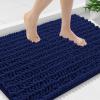 image:imageSmiry Bathroom Toilet Rugs U Shaped 24x20 Extra Soft Absorbent Non Slip Rubber Backing Chenille Contour Bath Rugs for Toilet Machine Washable Contoured Bath Mats Navy BlueNavy Blue