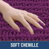 image:imageSmiry Bathroom Toilet Rugs U Shaped 24x20 Extra Soft Absorbent Non Slip Rubber Backing Chenille Contour Bath Rugs for Toilet Machine Washable Contoured Bath Mats Navy BlueViolet