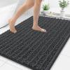image:imageSmiry Bathroom Toilet Rugs U Shaped 24x20 Extra Soft Absorbent Non Slip Rubber Backing Chenille Contour Bath Rugs for Toilet Machine Washable Contoured Bath Mats Navy BlueDark Grey