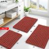 image:imageSmiry Bathroom Toilet Rugs U Shaped 24x20 Extra Soft Absorbent Non Slip Rubber Backing Chenille Contour Bath Rugs for Toilet Machine Washable Contoured Bath Mats Navy BlueMaple Red