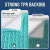 image:imageSmiry Bathroom Toilet Rugs U Shaped 24x20 Extra Soft Absorbent Non Slip Rubber Backing Chenille Contour Bath Rugs for Toilet Machine Washable Contoured Bath Mats Navy BlueTurquoise