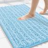image:imageSmiry Bathroom Toilet Rugs U Shaped 24x20 Extra Soft Absorbent Non Slip Rubber Backing Chenille Contour Bath Rugs for Toilet Machine Washable Contoured Bath Mats Navy BlueSky Blue