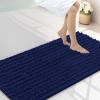 image:imageSmiry Bathroom Toilet Rugs U Shaped 24x20 Extra Soft Absorbent Non Slip Rubber Backing Chenille Contour Bath Rugs for Toilet Machine Washable Contoured Bath Mats Navy BlueNavy Blue