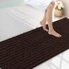 image:imageSmiry Bathroom Toilet Rugs U Shaped 24x20 Extra Soft Absorbent Non Slip Rubber Backing Chenille Contour Bath Rugs for Toilet Machine Washable Contoured Bath Mats Navy BlueBrown