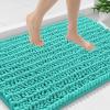 image:imageSmiry Bathroom Toilet Rugs U Shaped 24x20 Extra Soft Absorbent Non Slip Rubber Backing Chenille Contour Bath Rugs for Toilet Machine Washable Contoured Bath Mats Navy BlueTurquoise