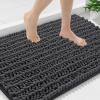image:imageSmiry Bathroom Toilet Rugs U Shaped 24x20 Extra Soft Absorbent Non Slip Rubber Backing Chenille Contour Bath Rugs for Toilet Machine Washable Contoured Bath Mats Navy BlueDark Grey