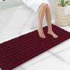 image:imageSmiry Bathroom Toilet Rugs U Shaped 24x20 Extra Soft Absorbent Non Slip Rubber Backing Chenille Contour Bath Rugs for Toilet Machine Washable Contoured Bath Mats Navy BlueBurgundy