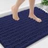 image:imageSmiry Bathroom Toilet Rugs U Shaped 24x20 Extra Soft Absorbent Non Slip Rubber Backing Chenille Contour Bath Rugs for Toilet Machine Washable Contoured Bath Mats Navy BlueDeep Blue