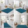 image:imageSmiry Bathroom Toilet Rugs U Shaped 24x20 Extra Soft Absorbent Non Slip Rubber Backing Chenille Contour Bath Rugs for Toilet Machine Washable Contoured Bath Mats Navy BluePeacock Blue