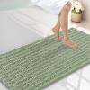 image:imageSmiry Bathroom Toilet Rugs U Shaped 24x20 Extra Soft Absorbent Non Slip Rubber Backing Chenille Contour Bath Rugs for Toilet Machine Washable Contoured Bath Mats Navy BlueSage Green