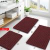 image:imageSmiry Bathroom Toilet Rugs U Shaped 24x20 Extra Soft Absorbent Non Slip Rubber Backing Chenille Contour Bath Rugs for Toilet Machine Washable Contoured Bath Mats Navy BlueCaramel Red
