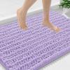 image:imageSmiry Bathroom Toilet Rugs U Shaped 24x20 Extra Soft Absorbent Non Slip Rubber Backing Chenille Contour Bath Rugs for Toilet Machine Washable Contoured Bath Mats Navy BluePurple