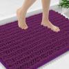 image:imageSmiry Bathroom Toilet Rugs U Shaped 24x20 Extra Soft Absorbent Non Slip Rubber Backing Chenille Contour Bath Rugs for Toilet Machine Washable Contoured Bath Mats Navy BlueViolet