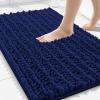 image:imageSmiry Bathroom Toilet Rugs U Shaped 24x20 Extra Soft Absorbent Non Slip Rubber Backing Chenille Contour Bath Rugs for Toilet Machine Washable Contoured Bath Mats Navy BlueNavy Blue