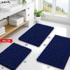 image:imageSmiry Bathroom Toilet Rugs U Shaped 24x20 Extra Soft Absorbent Non Slip Rubber Backing Chenille Contour Bath Rugs for Toilet Machine Washable Contoured Bath Mats Navy BlueNavy Blue