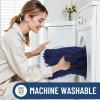 image:imageSmiry Bathroom Toilet Rugs U Shaped 24x20 Extra Soft Absorbent Non Slip Rubber Backing Chenille Contour Bath Rugs for Toilet Machine Washable Contoured Bath Mats Navy BlueDeep Blue